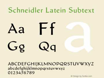 SchneidlerLatein-Subtext Version 1.000 Initial Realease Font Sample