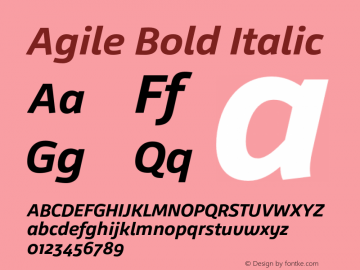 Agile-BoldItalic 1.000 Font Sample