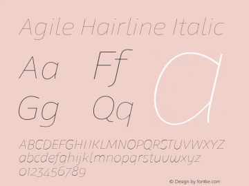 Agile-HairlineItalic 1.000 Font Sample