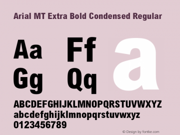 Arial Mt Extra Bold Condensed Font Family Arial Mt Extra Bold Condensed Sans Serif Typeface Fontke Com