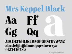 MrsKeppel-Black Version 1.000;hotconv 1.0.109;makeotfexe 2.5.65596图片样张