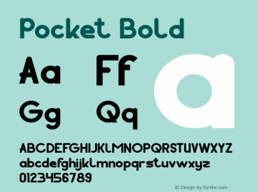 Pocket Bold Version 1.00;May 6, 2019;FontCreator 11.5.0.2430 64-bit Font Sample