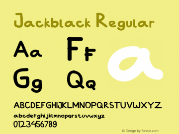 Jackblack Version 1.00;July 8, 2019;FontCreator 12.0.0.2535 32-bit Font Sample
