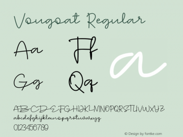 Vougoat Regular Version 1.000 Font Sample