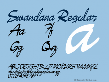 Swandana Version 1.00;July 25, 2019;FontCreator 11.5.0.2427 32-bit图片样张