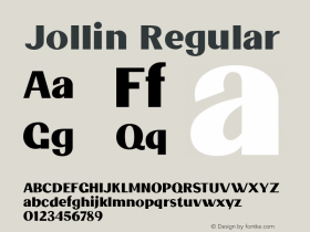 Jollin-Regular Version 1.001 Font Sample