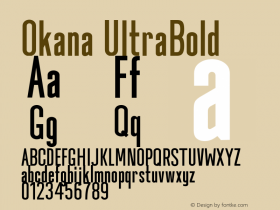 Okana UltraBold Version 1.000 Font Sample