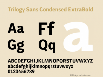 TrilogySansCondensed-ExtraBold Version 1.2 Font Sample