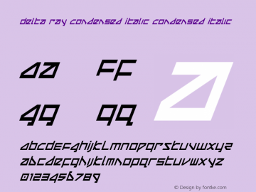 Delta Ray Condensed Italic Version 3.0; 2019 Font Sample