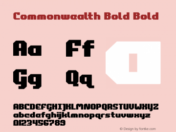 Commonwealth Bold Version 3.1; 2018 Font Sample