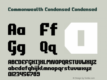 Commonwealth Condensed Version 3.1; 2018 Font Sample