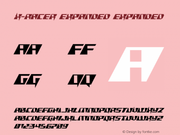X-Racer Expanded 001.100 Font Sample