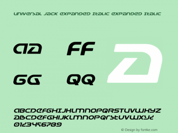 Universal Jack Expanded Italic Version 3.1; 2015图片样张