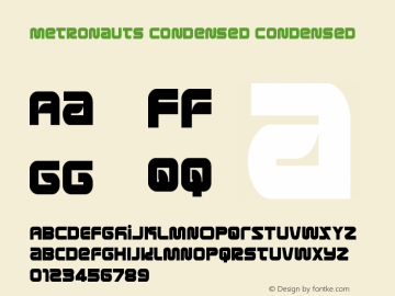 Metronauts Condensed Version 1.1; 2013 Font Sample