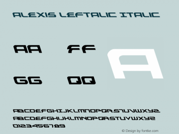 Alexis Leftalic Version 3.1; 2013 Font Sample