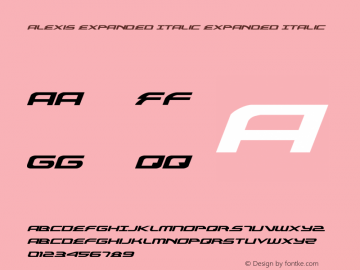 Alexis Expanded Italic Version 3.1; 2013图片样张