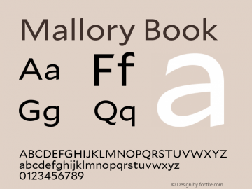 Mallory Book Version 2.000;PS 2.000;hotconv 16.6.51;makeotf.lib2.5.65220 Font Sample