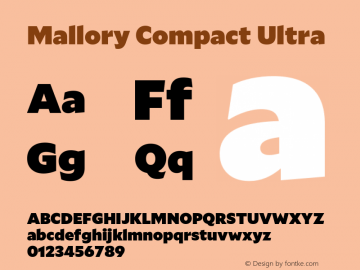 Mallory Cmpct Ultra Version 2.000;PS 2.000;hotconv 16.6.51;makeotf.lib2.5.65220图片样张