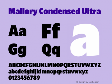 Mallory Cond Ultra Version 2.000;PS 2.000;hotconv 16.6.51;makeotf.lib2.5.65220 Font Sample