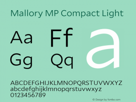 Mallory MP Cmpct Light Version 2.000;PS 0.000;hotconv 16.6.51;makeotf.lib2.5.65220图片样张