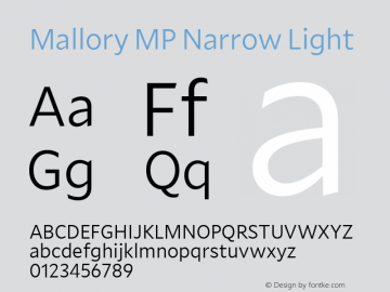 Mallory MP Nrrw Light Version 2.000;PS 0.000;hotconv 16.6.51;makeotf.lib2.5.65220图片样张