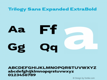 TrilogySansExpanded-ExtraBold Version 1.2图片样张