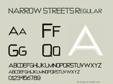 NARROW STREETS Version 1.002;Fontself Maker 3.3.0图片样张