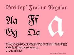 BreitkopfFraktur Version 2.20 Font Sample