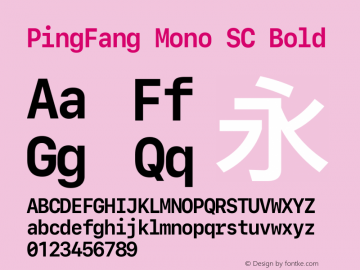 PingFang Mono SC Bold 12.0d7e1 Font Sample