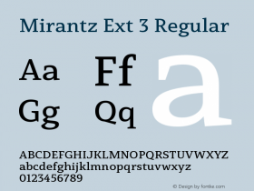 Mirantz W05 Ext Medium Version 1.00 Font Sample