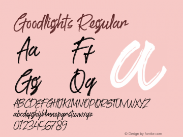 Goodlights Version 1.00;July 30, 2019;FontCreator 12.0.0.2525 64-bit图片样张