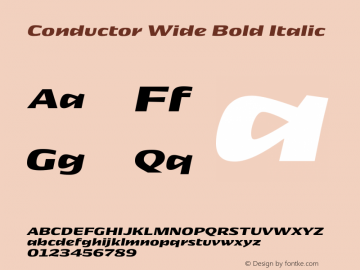 Conductor Wide Bold Italic Version 1.001;PS 1.000;hotconv 16.6.51;makeotf.lib2.5.65220图片样张