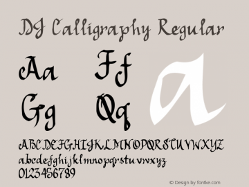DJ Calligraphy Fontographer 4.7 4/9/08 FG4M­0000003933 Font Sample