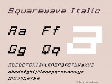 Squarewave-Italic Version 001.000图片样张