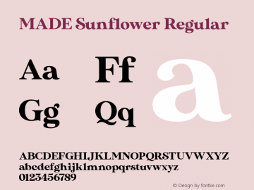 MADESunflower Version 1.000 PERSONAL USE Font Sample