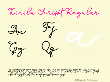 Dinila Script Version 1.00;August 4, 2019;FontCreator 11.5.0.2430 64-bit图片样张