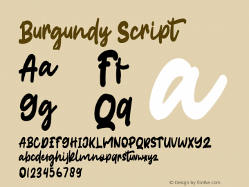 Burgundy  Font Sample