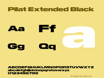 PilatExtended-Black Version 1.0 | wf-rip DC20180710 Font Sample