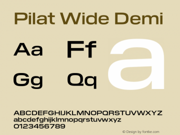 PilatWide-DemiBold Version 1.0 | wf-rip DC20180710 Font Sample