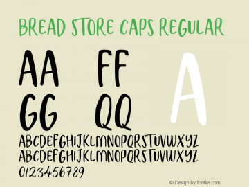 Bread Store Caps Version 1.003;Fontself Maker 3.2.2 Font Sample