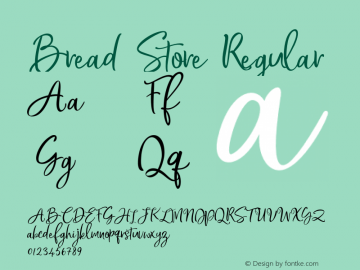 Bread Store Version 1.002;Fontself Maker 3.2.2 Font Sample