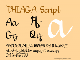 THIAGA Script Version 1.002;Fontself Maker 3.2.2图片样张