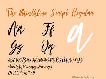TheMinthlineScript Version 2.000 Font Sample