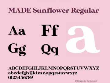 MADESunflower Version 1.000;YWFTv17 Font Sample