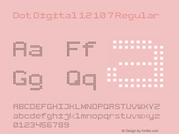 Dot Digital 12 10 7 Version 1.000 Font Sample