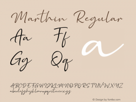 Marthin Version 1.00;August 9, 2019;FontCreator 12.0.0.2545 64-bit图片样张