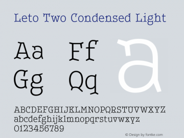 LetoTwoCondensed-Light Version 1.000 2013 initial release图片样张