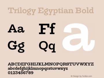 TrilogyEgyptian-Bold Version 1.001 Font Sample