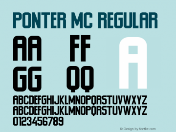 Ponter MC Version 1.00 August 11, 2019, initial release Font Sample