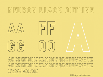 neuron Black Outline Version 1.000 Font Sample